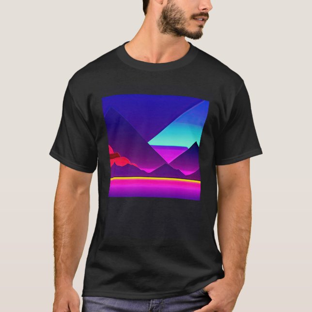 Synthwave outrun retrowave futuresynth sci fi 50 t shirt (Framsida)