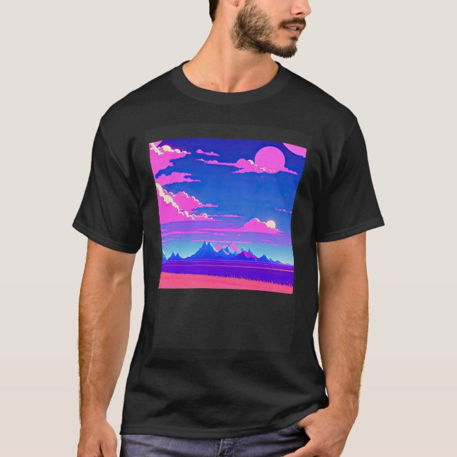Synthwave outrun retrowave futuresynth sci fi 51 t shirt (Framsida)