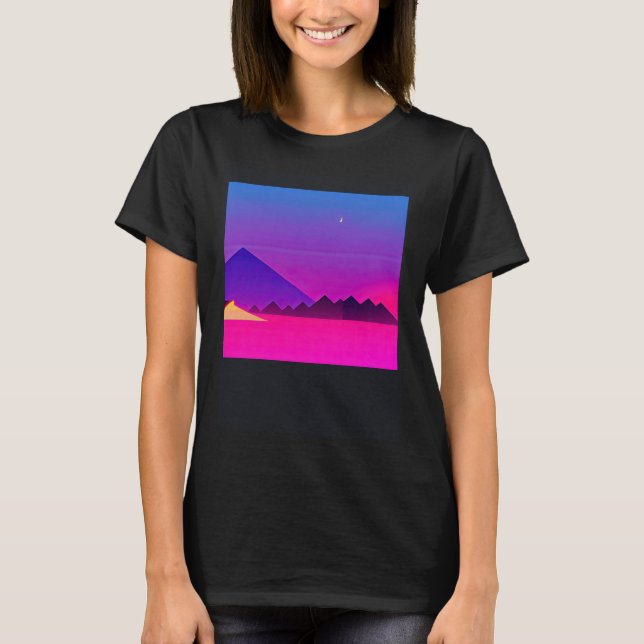 Synthwave outrun retrowave futuresynth sci fi 52 t shirt (Framsida)