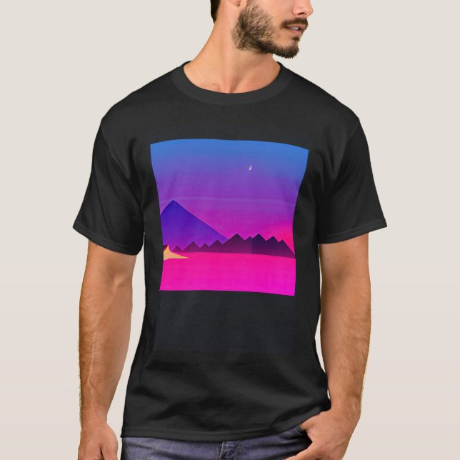 Synthwave outrun retrowave futuresynth sci fi 52 t shirt (Framsida)