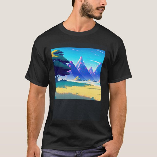 Synthwave outrun retrowave futuresynth sci fi 53 t shirt (Framsida)