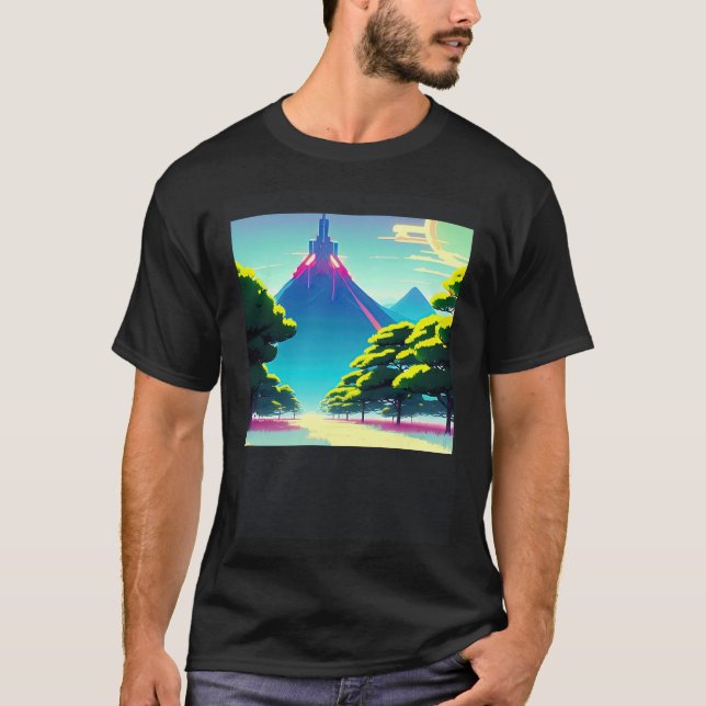 Synthwave outrun retrowave futuresynth sci fi 73 t shirt (Framsida)