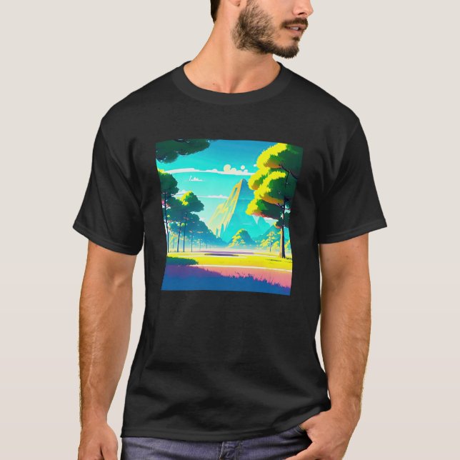 Synthwave outrun retrowave futuresynth sci fi 74 t shirt (Framsida)