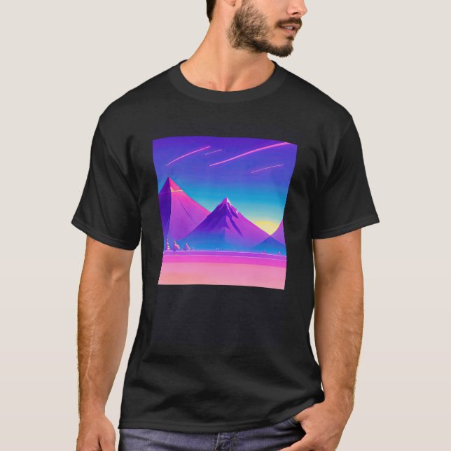 Synthwave outrun retrowave futuresynth sci fi 78 t shirt (Framsida)