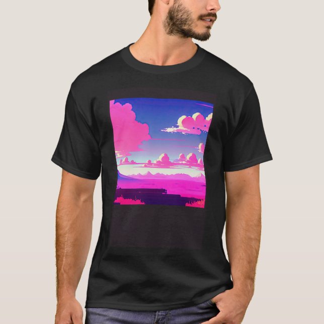 Synthwave outrun retrowave futuresynth sci fi 7 t shirt (Framsida)