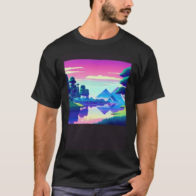 Synthwave outrun retrowave futuresynth sci fi 81 t shirt (Framsida)