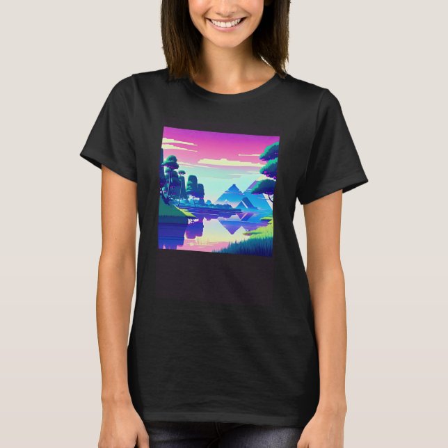 Synthwave outrun retrowave futuresynth sci fi 81 t shirt (Framsida)