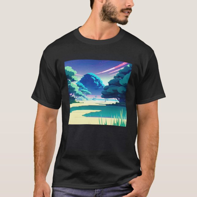 Synthwave outrun retrowave futuresynth sci fi  82 t shirt (Framsida)