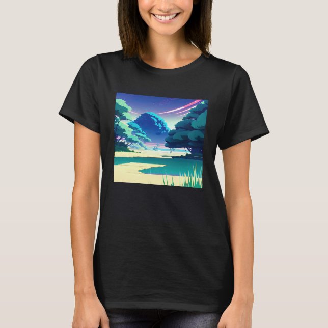 Synthwave outrun retrowave futuresynth sci fi 82 t shirt (Framsida)