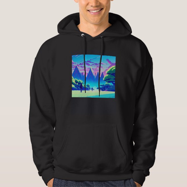 Synthwave outrun retrowave futuresynth sci fi  89 hoodie (Framsida)