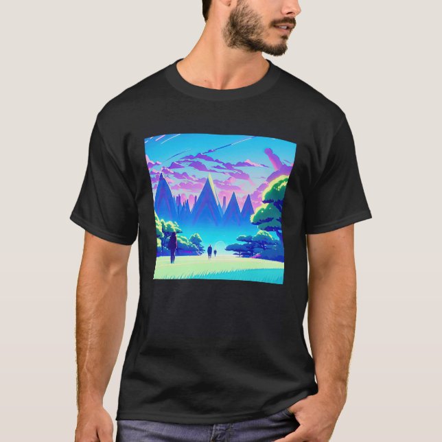 Synthwave outrun retrowave futuresynth sci fi 89 t shirt (Framsida)