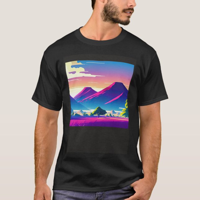 Synthwave outrun retrowave futuresynth sci fi t shirt (Framsida)