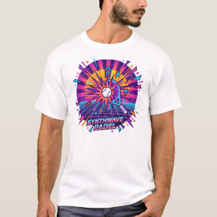 Synthwave Padel Retro Vektorillustration T Shirt