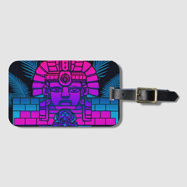 Synthwave Pharaoh Bagagebricka (Framsida horisontal)