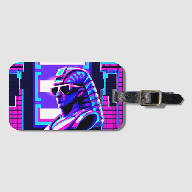 Synthwave Pharaoh Bagagebricka (Framsida horisontal)