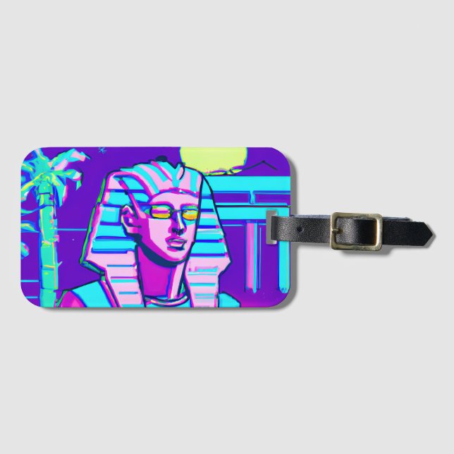 Synthwave Pharaoh Bagagebricka (Framsida horisontal)