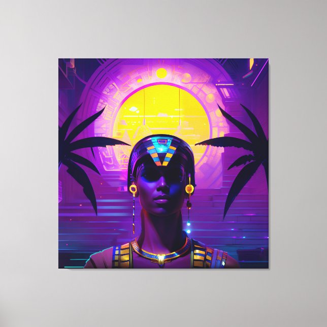 Synthwave Pharaoh Canvastryck (Framsida)