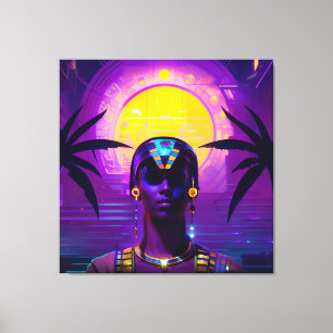 Synthwave Pharaoh Canvastryck