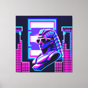 Synthwave Pharaoh Canvastryck