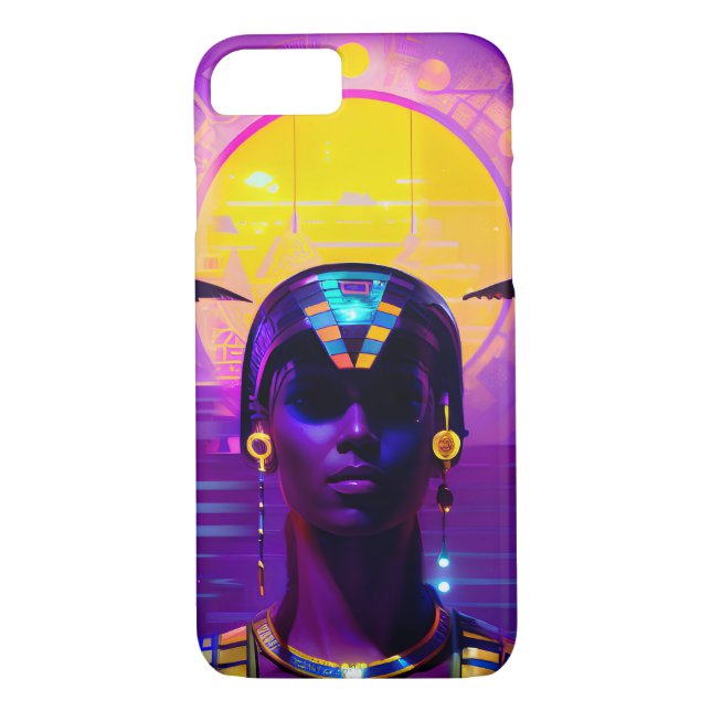 Synthwave Pharaoh Case-Mate iPhone Skal (Baksida)