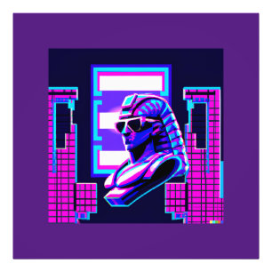 Synthwave Pharaoh Fototryck