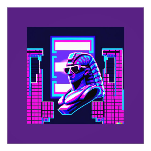 Synthwave Pharaoh Fototryck (Framsidan)