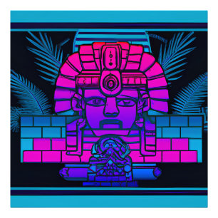 Synthwave Pharaoh Fototryck