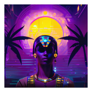 Synthwave Pharaoh Fototryck
