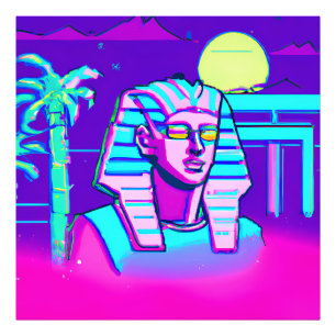 Synthwave Pharaoh Fototryck