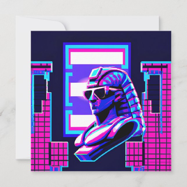 Synthwave Pharaoh Inbjudningar (Framsida)