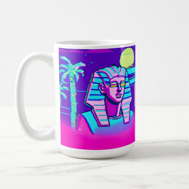 Synthwave Pharaoh Kaffemugg (Vänster)