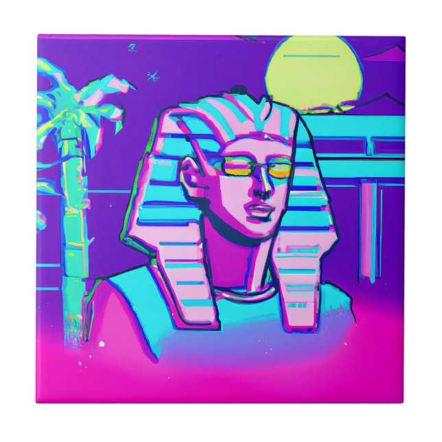 Synthwave Pharaoh Kakelplatta (Framsidan)