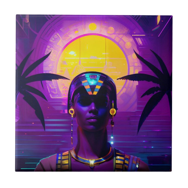 Synthwave Pharaoh Kakelplatta (Framsidan)