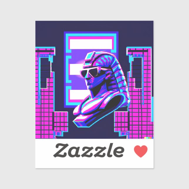 Synthwave Pharaoh Klistermärken (Ark)