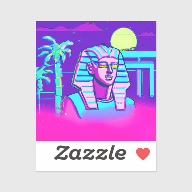 Synthwave Pharaoh Klistermärken (Ark)