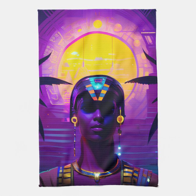 Synthwave Pharaoh Kökshandduk (Vertikal)