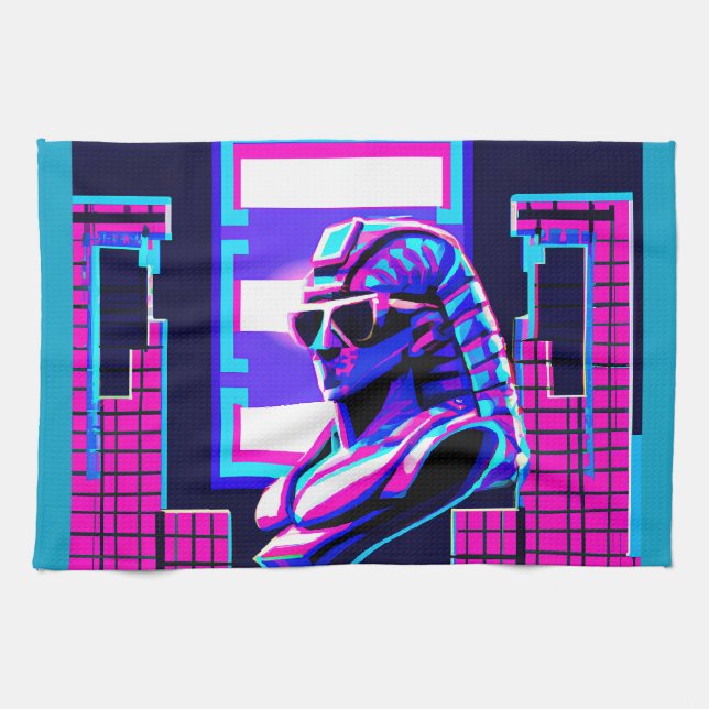 Synthwave Pharaoh Kökshandduk (Horisontell)