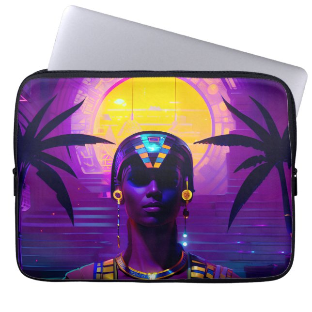 Synthwave Pharaoh Laptop Fodral (Framsidan)