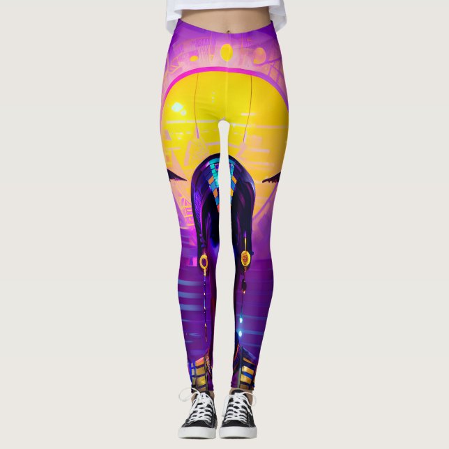 Synthwave Pharaoh Leggings (Framsida)
