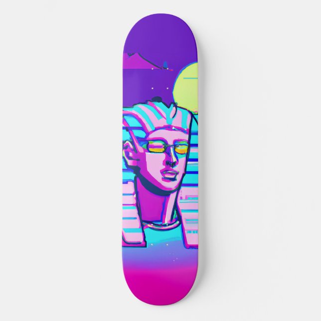 Synthwave Pharaoh Mini Skateboard Bräda 18,5 Cm (Framsida)