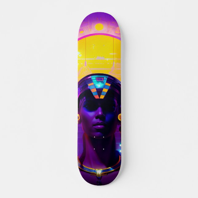 Synthwave Pharaoh Mini Skateboard Bräda 18,5 Cm (Framsida)