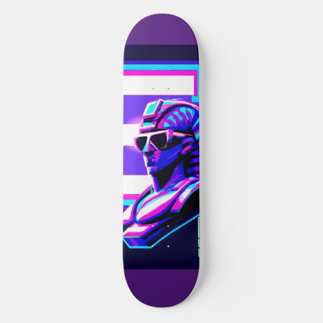 Synthwave Pharaoh Mini Skateboard Bräda 18,5 Cm (Framsida)