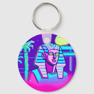Synthwave Pharaoh Nyckelring