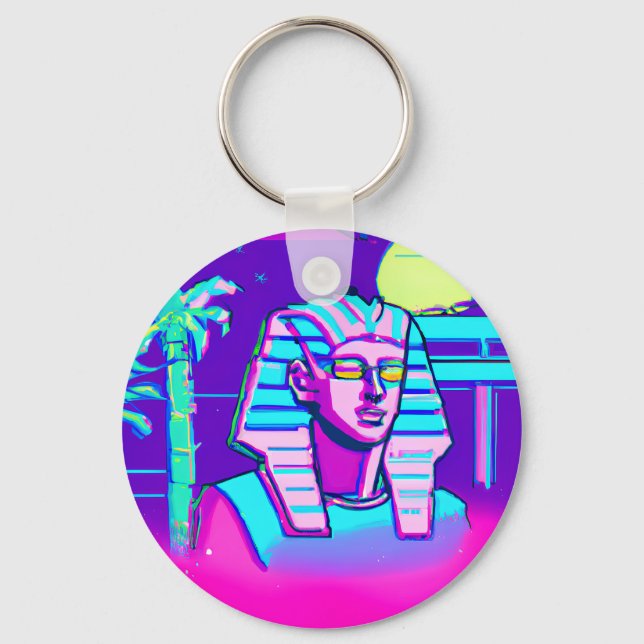 Synthwave Pharaoh Nyckelring (Framsida)