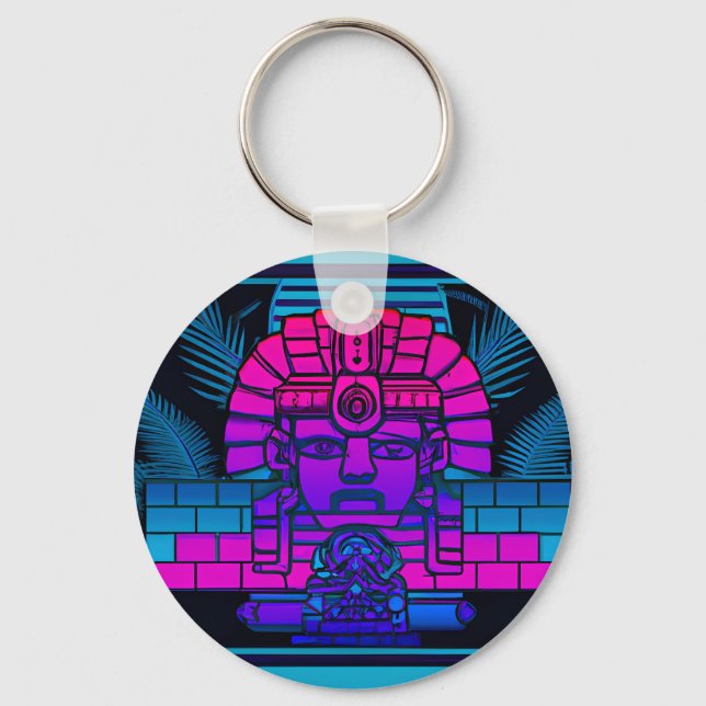 Synthwave Pharaoh Nyckelring (Framsida)