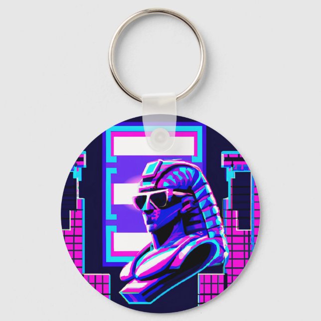 Synthwave Pharaoh Nyckelring (Framsida)
