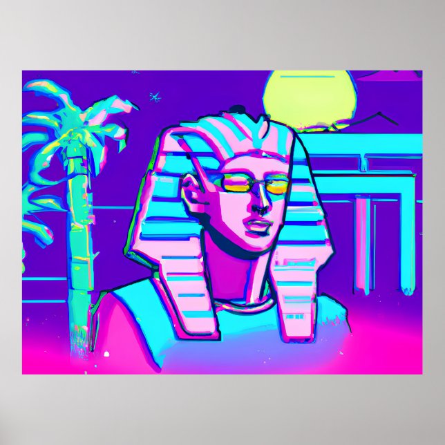 Synthwave Pharaoh Poster (Framsidan)