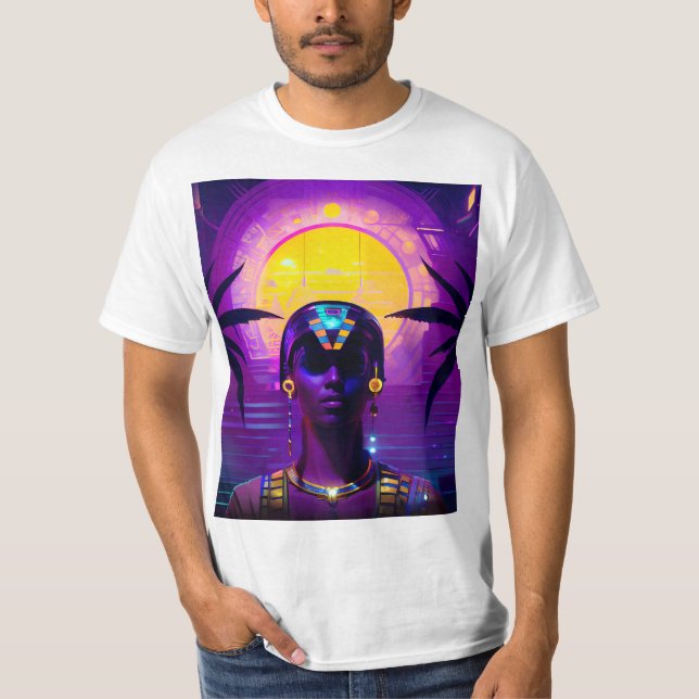Synthwave Pharaoh T Shirt (Framsida)