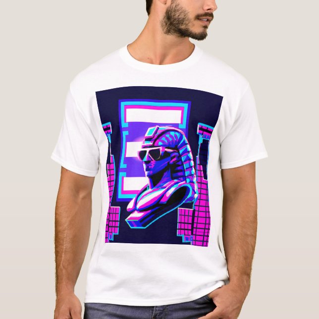 Synthwave Pharaoh T Shirt (Framsida)