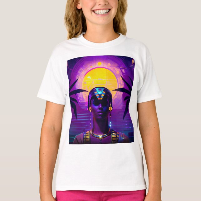 Synthwave Pharaoh T Shirt (Framsida)